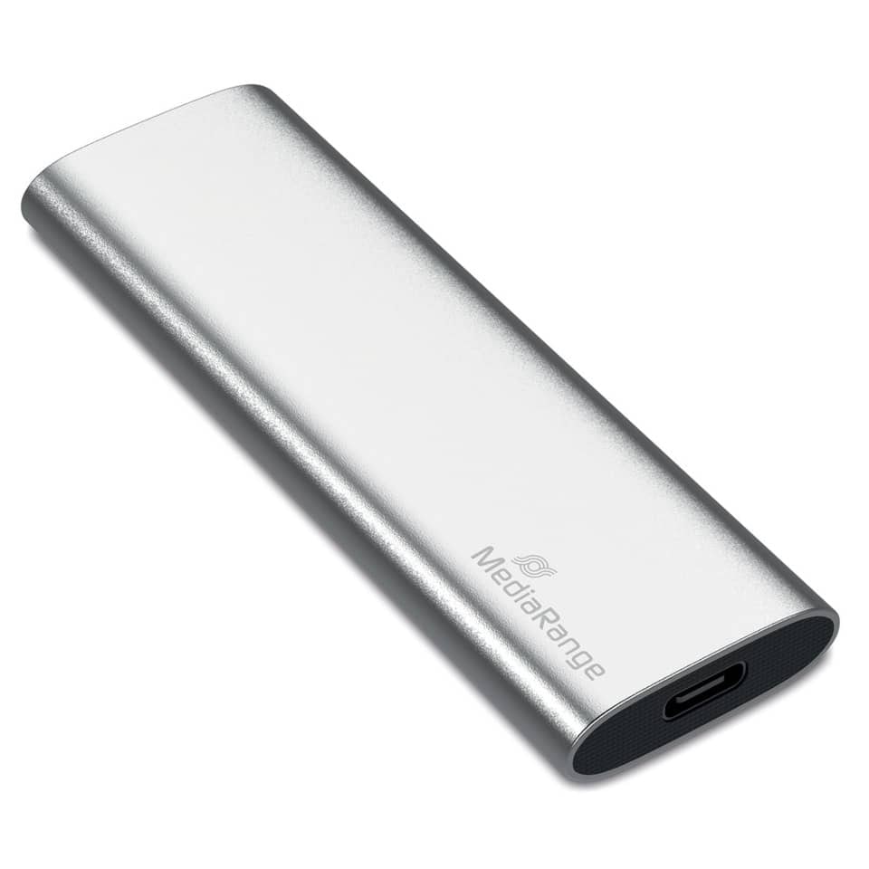 MediaRange MR1100 externes USB Type-C® Laufwerk SSD - 120 GB, silber