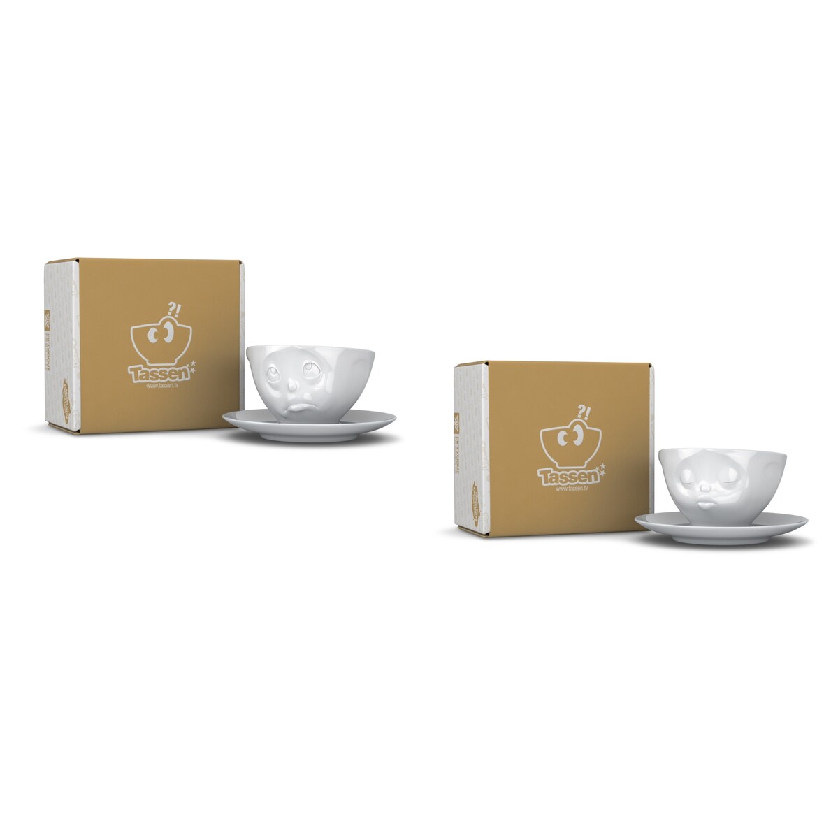 Tassen-Set 2-tlg. - jeweils 200 ml - FIFTYEIGHT Kaffeetasse - Dekor Weiß - 1 Set