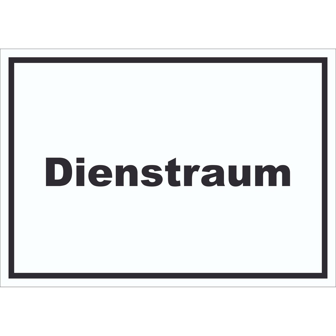 Dienstraum Schild mit Text Büro waagerecht A0 Rückseite selbstklebend