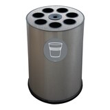 thumbnail of Stil Casa Behälter, Ø 45 xh. 72 cm, Edelstahl, 7 Becherhalterlöcher + Rührstäbchenhalter, magnetisches Piktogramm, 100 Liter, satiniertes Finish.