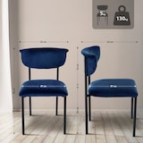 thumbnail of Lot de 2 chaises de salle à manger Gambell en velours Bleu foncé