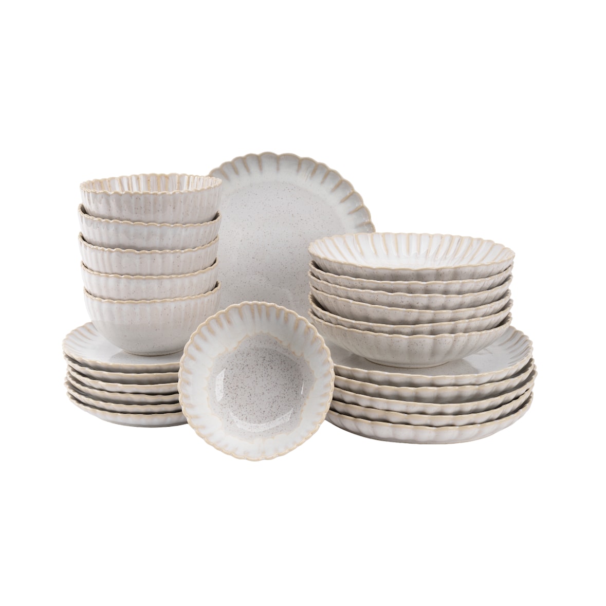 Costa Nova Mallorca Serviesset 24-delig 6-persoons Crème Stoneware