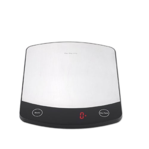 Karl Weis Küchenwaage Edelstahl bis 10 kg, Edelstahl, Kunststoff, matt, satiniert, 25,3 x 20 x 2 cm