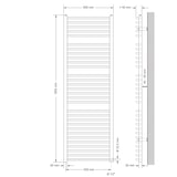 thumbnail of LuxeBath E-Badheizkörper Sahara 600×1800 mm Weiß, gebogen, Seitenanschluss, Heizstab 900 W, Thermostat & Display