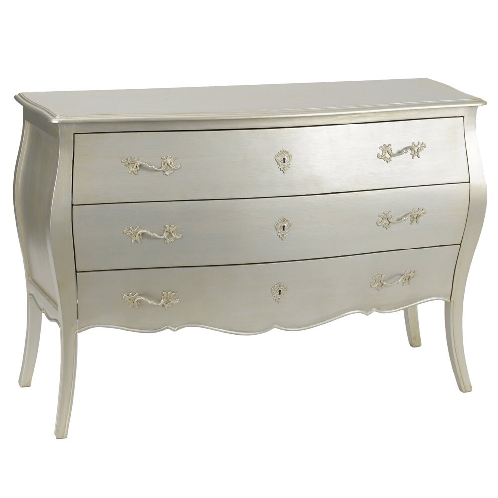 Commode Murano Silver -  Argent / Métallique Rectangulaire Bois Amadeus 40.00x120.00 cm
