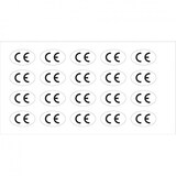 thumbnail of Aufkleber I CE-Zeichen, oval, RoHS konform, weiß/schwarz, Folie, selbstklebend, 26x16mm, 20/Bogen
