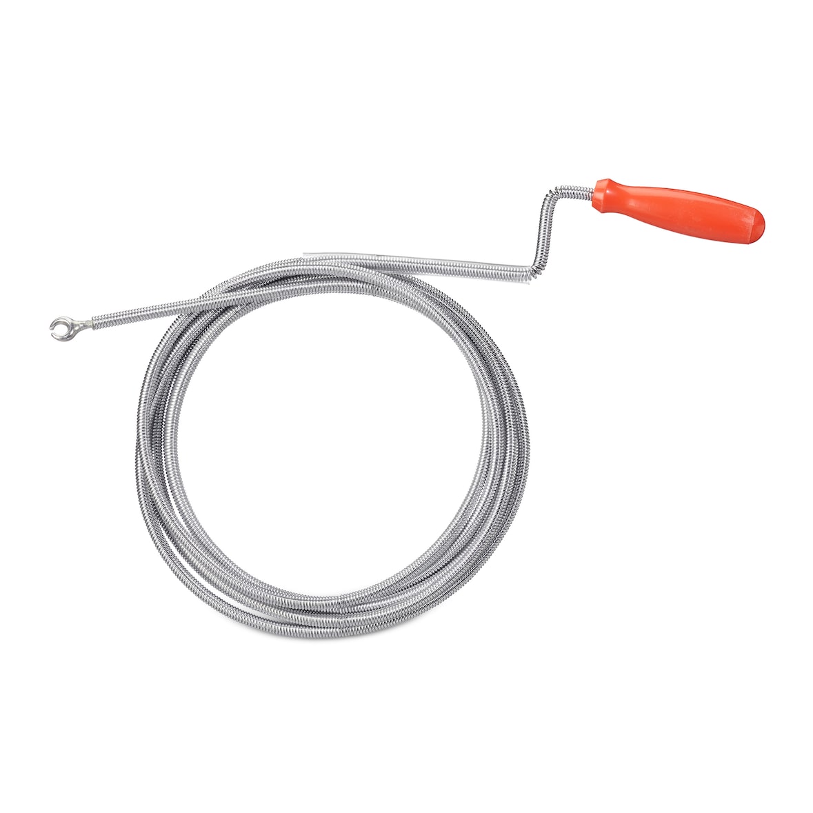 Relaxdays Rohrreinigungsspirale mit Kralle, mechanische Rohrreinigung, WC, Dusche, Waschbecken, Stahl, 6mm x 3m, silber