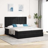 thumbnail of vidaXL Ottoman-Bett mit Matratzen Schwarz 180x200 cm Samt