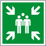 thumbnail of Schild I Rettungszeichen Sammelstelle, Aluminium, 600x600mm, ASR A1.3, DIN EN ISO 7010 E007