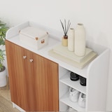 thumbnail of Mueble zapatero de recibidor armario zapatero moderno con 2 puertas estantes ajustables para 12 pares de zapatos 83x30x90 cm natural