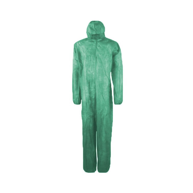 MONOUSO - Tuta TNT di PP Cappuccio e Chiusura Cerniera Taglia XL Verde (25 Pezzi)