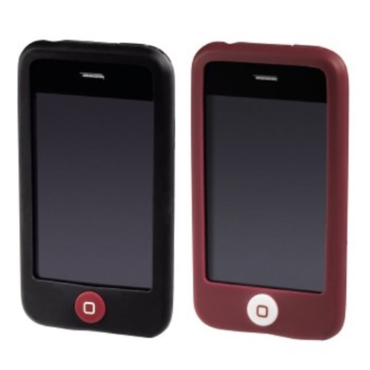 2er-Set Silikon-Cover Schwarz/Rot für Apple iPhone 3G/3GS