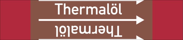 Rohrleitungskennzeichen Thermalöl - 33000x90 mm Folie selbstklebend