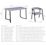thumbnail of Yelloo - mod. MILANO Ensemble table 120x70 cm + 4 chaises modernes grises et noires