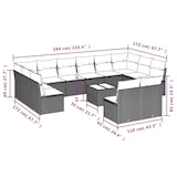 thumbnail of vidaXL 13-tlg. Garten-Sofagarnitur mit Kissen Beige Poly Rattan