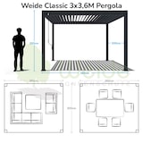 thumbnail of Weide Classic | Pergola Aluminium freistehend | 3 x 3,6 M | Lamellendach anthrazit