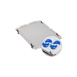 thumbnail of PROREGAL SparSet 5x Eurobox NextGen Grip mit Auflagedeckel & 4 blauen Verschlüssen, HxBxT 32x40x60cm, 65L, Grau, Griffe zu, Eurobehälter