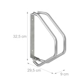 thumbnail of Relaxdays Fahrradständer, 4er Set, Wandmontage, stabiler Stahl, Fahrradwandhalter, 180° schwenkbar, Einzelparker, silber