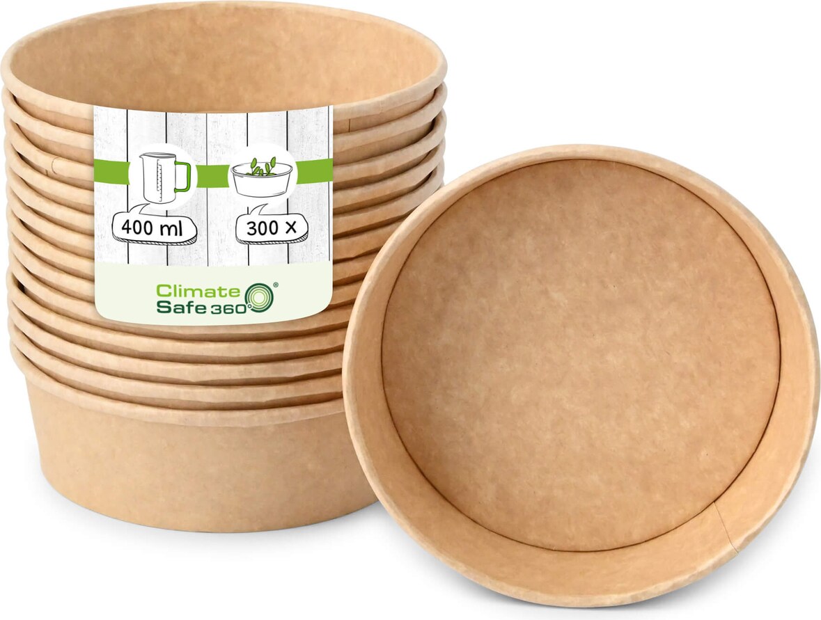 greenbox - Kartonschale / Salatschale 400 ml, Ø 150 mm, braun, rund, 300 St.