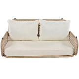 thumbnail of Merax PE-Rattan-Schaukel-Doppelsitz, Hängeschaukel für den Garten im Freien, mit Kissen und 2 Ketten, belastbar 320 kg, beige