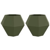 thumbnail of vidaXL Pflanzkübel 2 pcs Olive Grün 100 x 100 x 80 cm Stahl