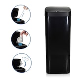 thumbnail of Abfallsammler / Mülleimer CLEAN V mit Sensor 50L Stahl schwarz hjh OFFICE