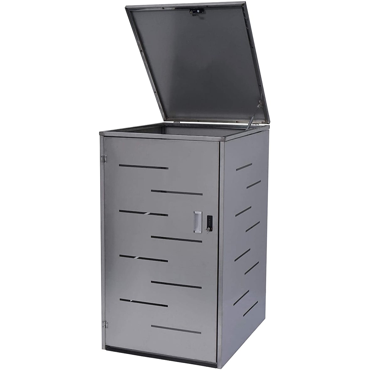 Décoshop26 - Copertura per bidoni della spazzatura da esterno per contenitori fino a 2 bidoni 116x71x98 cm acciaio inox 04_0005590