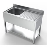 thumbnail of Combisteel Spültisch 1Becken links mit Grundboden aus Edelstahl 1200x600x850mm