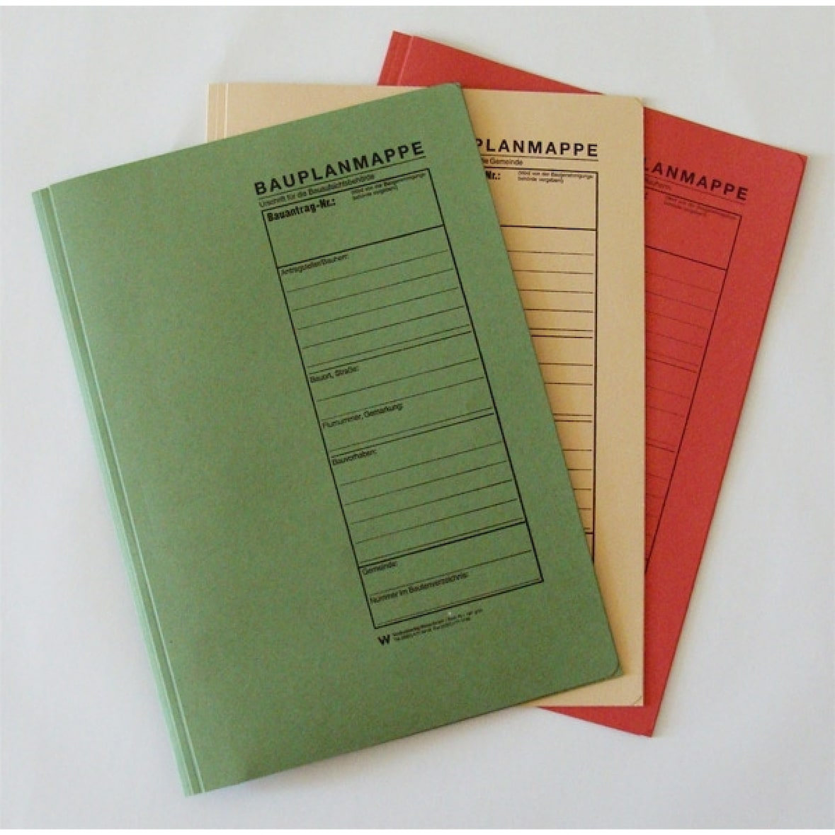 Bauplanhefter neutral B4 3 Blatt grün/beige/rot VE=3 Stück