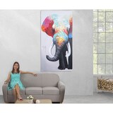 thumbnail of Ölgemälde Elefant II, 100% handgemaltes Wandbild Gemälde XL, 140x70cm