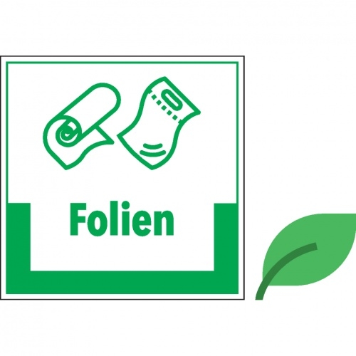Abfallkennzeichen Folien,mit Symbol und Text,KRO,ökologische Folie,200x200mm