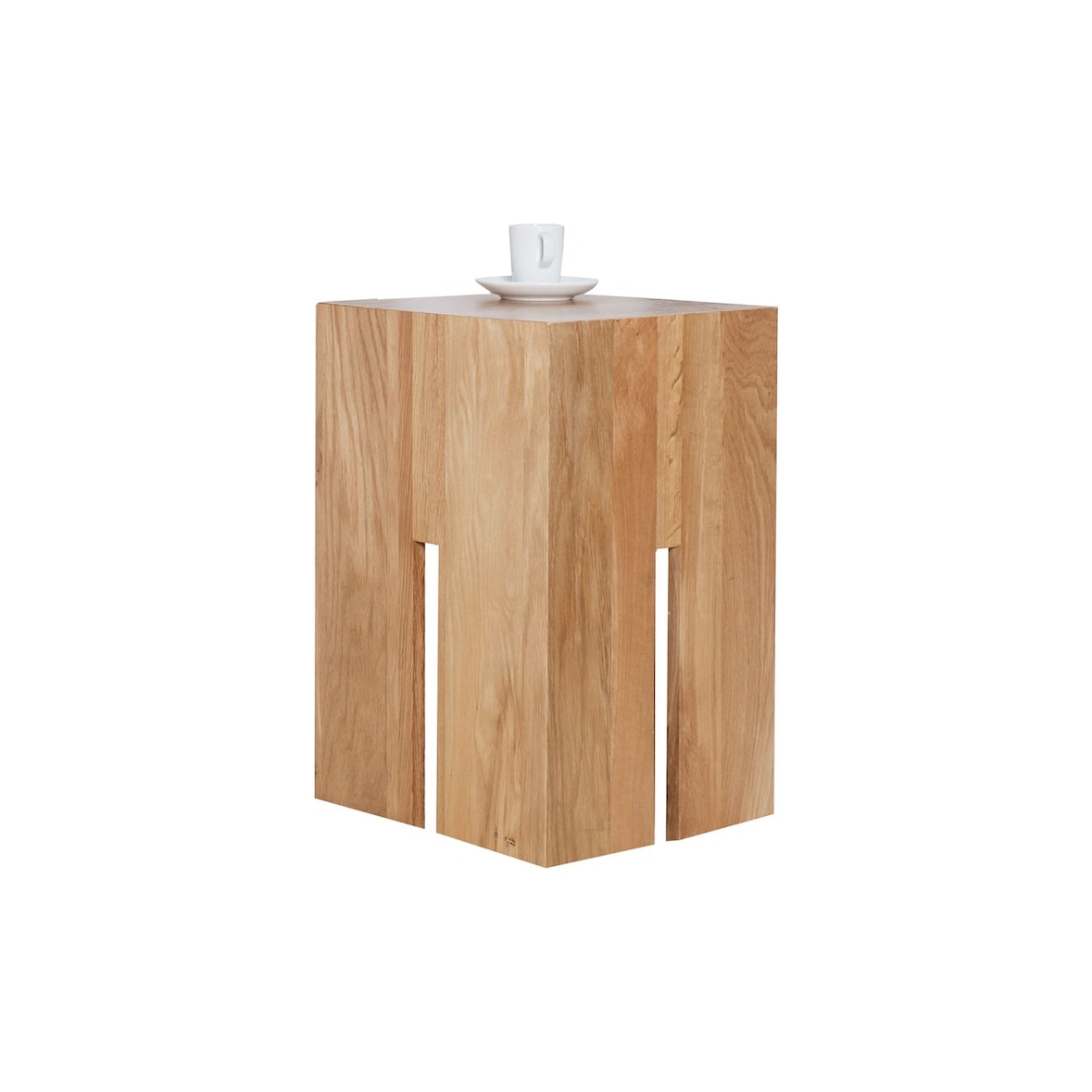 Licht-Erlebnisse Couchtisch ROLIA Holz Eiche massiv eckig 30x45x30cm Unikat Holzblock Hocker Ablage, II0/0/99