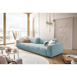 thumbnail of KAWOLA Sofá extra ancho PALACE 3 plazas con ajuste de la profundidad del asiento Pana azul claro
