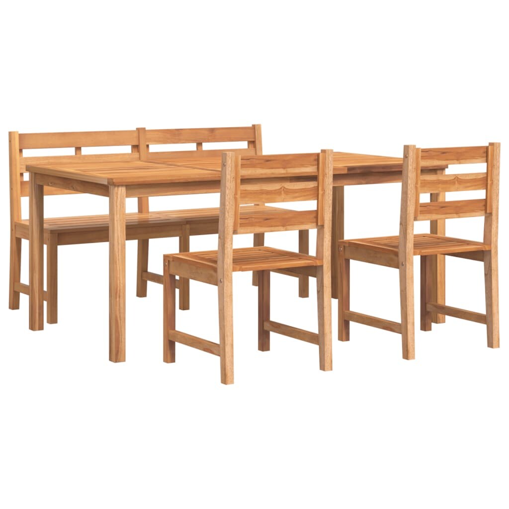 HELLOSHOP26 - Juego de comedor de 4 piezas muebles de jardín de teca maciza 02_0014272