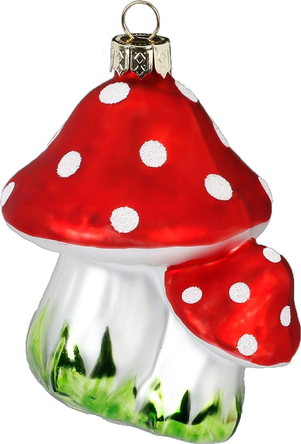 Christbaumschmuck Glas 9,5cm Fliegenpilze Weihnachtskugeln Weihnachtsbaumschmuck