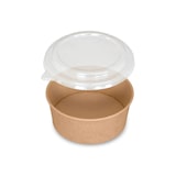 thumbnail of Pot salade en carton kraft brun 1250 ml + couvercle RPET par 300