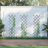 thumbnail of Relaxdays Rankgitter ausziehbar, 3er Set, Rankhilfe Kletterpflanzen, 180cm, Garten, Balkon, Terrasse, Kunststoff, grau