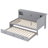 thumbnail of Schlafsofa 90x200 mit LED-Beleuchtung, Ausziehbar, Steckdose, USB-Anschlüssen, Grau – Multifunktional mit Stauraum und Komfort