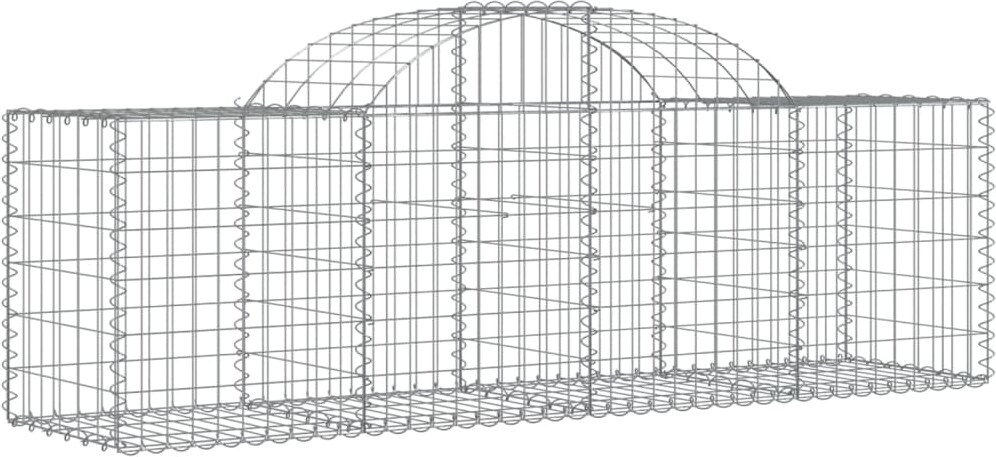 vidaXL Gabionen mit Hochbogen 13 Stk. 200x50x60/80 cm Verzinktes Eisen