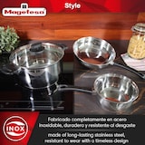 thumbnail of Magefesa Style - Batería de Cocina, Acero Inoxidable, 4 Piezas, Incluye Cacerola + Cazo + Sartén, Todo tipo de Cocinas, Induccion, Ecológica
