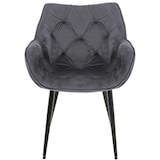 thumbnail of Lot de 2 chaises Tanna velours Gris foncé