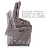 thumbnail of Fernsehsessel mit Aufstehhilfe, Relaxsessel mit Liegefunktion, mit 2 Motoren, 120 kg belastbar, Mikrofaser, Seidengrau, Raburg Marie