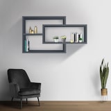 thumbnail of Wandregal Anthrazit Bücherregal Holz Hängeregal Schweberegal 104x59x20 cm