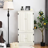 thumbnail of COSTWAY Multifunctionele Vintage Hal Kast met Verstelbare Plank, Badkamerkast, Wasruimte Kast, Hout, Opbergkast(Wit)