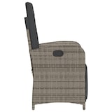 thumbnail of vidaXL Gartensessel mit Fußteil Verstellbar Grau Poly Rattan