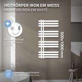 thumbnail of ECD Germany Paneelheizkörper Stella 480×1400 mm Anthrazit, Mittelanschluss Eck-Wand, Thermostat, Vertikal Flachheizkörper Badheizung