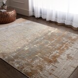 thumbnail of Teppich Hochglanz Metallic Abstrakt | 120x170cm, Florhöhe 8mm, Gesamthöhe 13mm | Gold, Champagner, Bronze | Pflegeleicht | Kadima Design