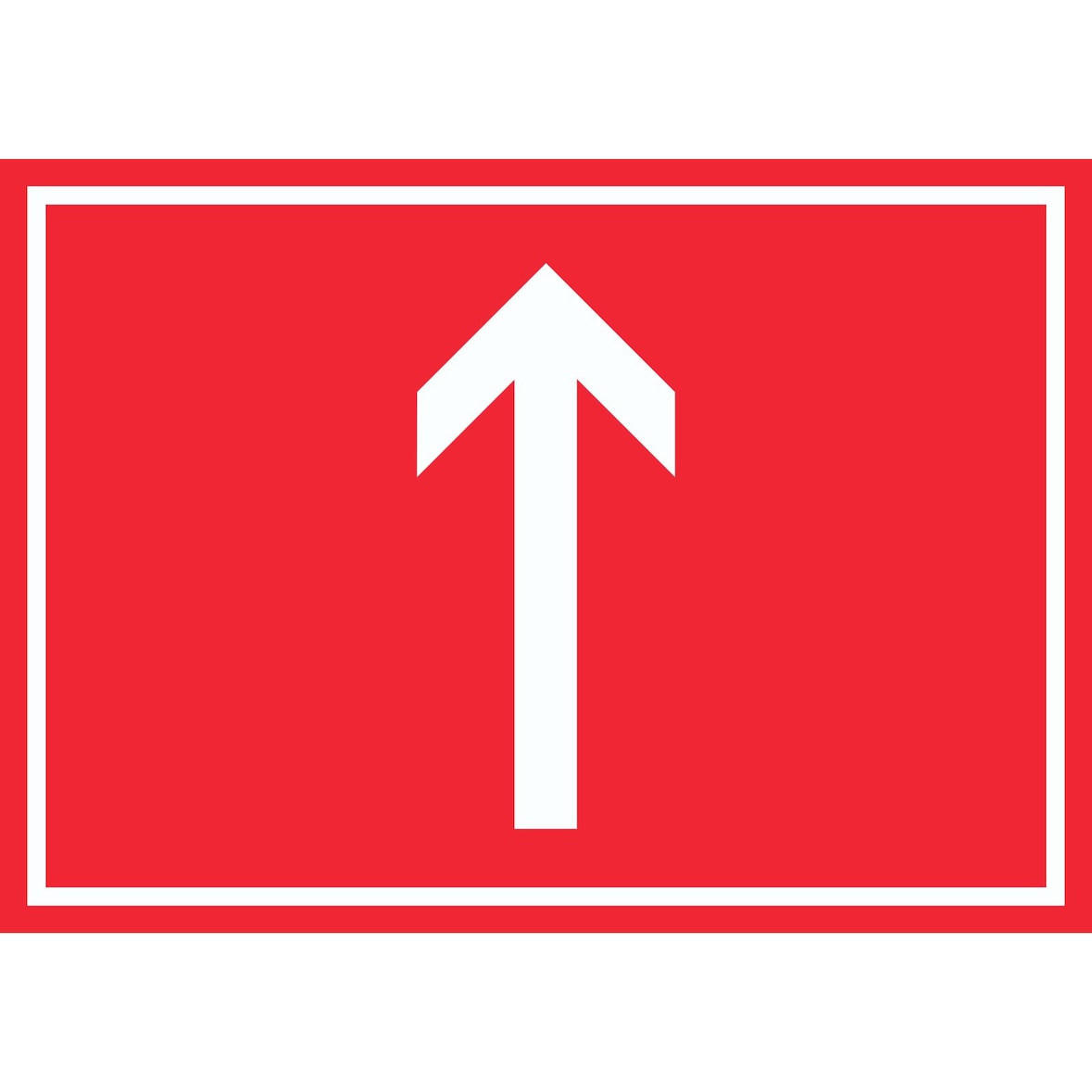 Richtungspfeil hoch Schild waagerecht weiss rot Pfeil A1 Rückseite selbstklebend