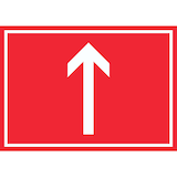 thumbnail of Richtungspfeil hoch Schild waagerecht weiss rot Pfeil A1 Rückseite selbstklebend