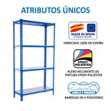 thumbnail of SimonRack Metallregal, 1500x1000x300 mm, 4 Ebenen, Metallboden, 180 kg Biegepunkt, Blau/Verzinkt - Simonclick